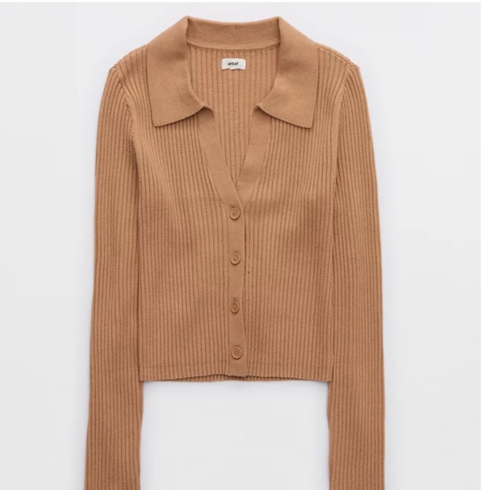 Aerie Gotta Jet High Waisted Pants and Polo Sweater in Toasty